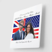 Königlicher Hochzeits-Prinz Harry und Meghan Quadratische Wanduhr (Winkel)