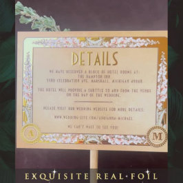 Königlicher Jugendstil-Real-Foil-Hochzeitskarte Folie Einladungspostkarte