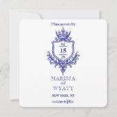 Königlicher Kamm mit Krone Mittelalterlich oder Fa Save The Date (Vorderseite)