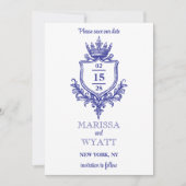 Königlicher Kamm mit Krone Mittelalterlich oder Fa Save The Date (Vorderseite)