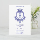 Königlicher Kamm mit Krone Mittelalterlich oder Fa Save The Date (Stehend Vorderseite)