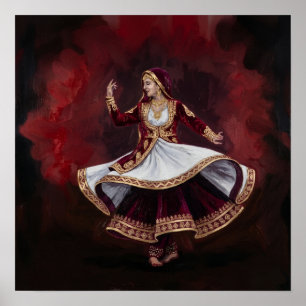 Königlicher Kathak-Tänzer Zeitgenössische Bildende Poster