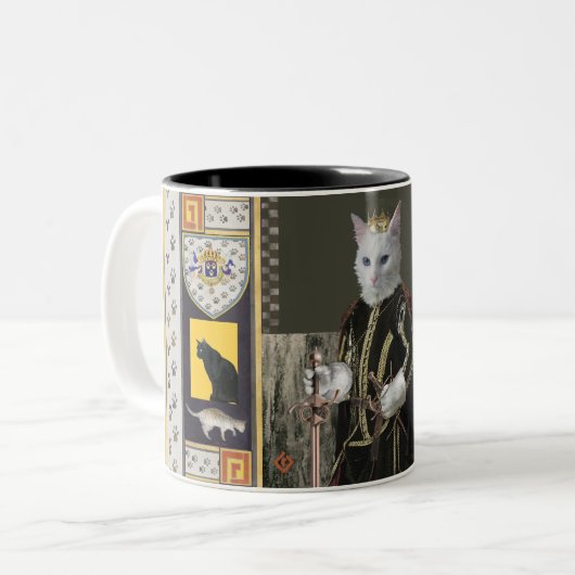 Königlicher Katzenprinz Zweifarbige Tasse (Vorderseite Links)