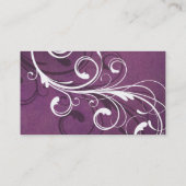 Königlicher lila Grunge-Damast-elegante Hochzeit Visitenkarte (Rückseite)