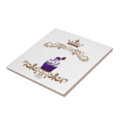 Königlicher lila kleiner Kuchen Fliese (Seite)