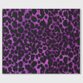 Königlicher lila Leopard-Druck Geschenkpapier (Flach)