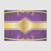 Königlicher Lila u. Goldmuster-Druck-Entwurf Seidenpapier (Vorderseite)