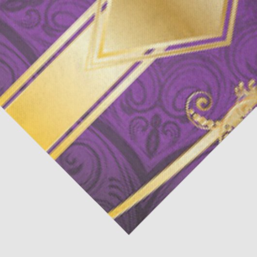 Königlicher Lila u. Goldmuster-Druck-Entwurf Seidenpapier (Ausschnitt)