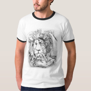 Königlicher Löwe grau u. schwarz T-Shirt