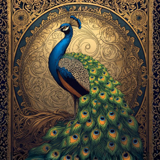 Königlicher Majestätischer Pfau L nach links gewan Seidenpapier