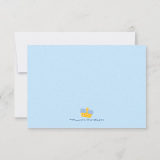 Königlicher Märchenprinzjungengeburtstag danken Dankeskarte (Rückseite)