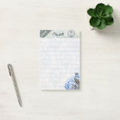Königlicher Pfau und Hydrangea personalisiert Post-it Klebezettel (Büro)