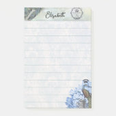 Königlicher Pfau und Hydrangea personalisiert Post-it Klebezettel (Vorderseite)