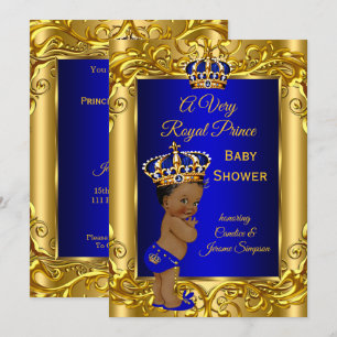 Königlicher Prinz  Baby Shower Königliches Blau Go Einladung