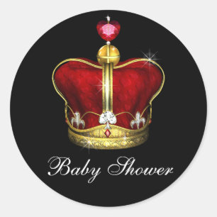 Königlicher Prinz Baby Shower Runder Aufkleber