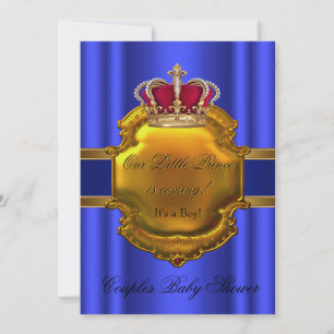 Königlicher Prinz Royal Blau Baby Boy Shower Krone Einladung