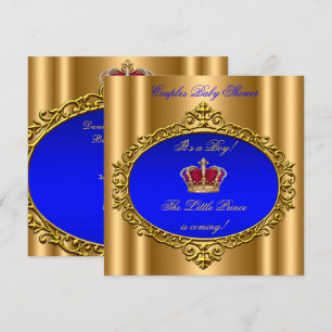 Königlicher Prinz Royal Blau Baby Boy Shower Krone Einladung