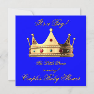 Königlicher Prinz Royal Blau Baby Shower Krone Einladung