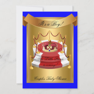 Königlicher Prinz Royal Blau Baby Shower Krone Einladung