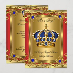 Königlicher Prinz Royal Blau Baby Shower Regales R Einladung