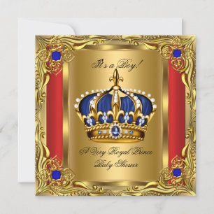 Königlicher Prinz Royal Blau Baby Shower Regales R Einladung