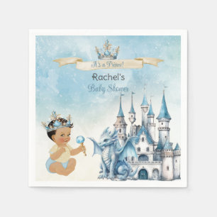 Königlicher Prinz Schloss Drache Krone Blau Gold J Serviette