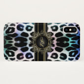 Königlicher Regenbogen-Leopard personalisierter Case-Mate iPhone Hülle (Rückseite (Horizontal))