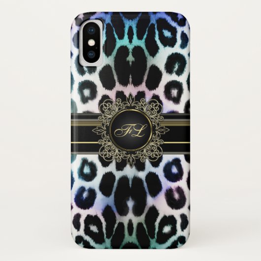 Königlicher Regenbogen-Leopard personalisierter Case-Mate iPhone Hülle (Rückseite)