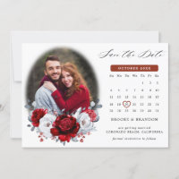 Königlicher Rot-Weiß-Silber-Metall-Fotokalender