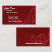 Königlicher roter Wirbel Blumen-VERZIERUNG Visitenkarte (Vorne/Hinten)