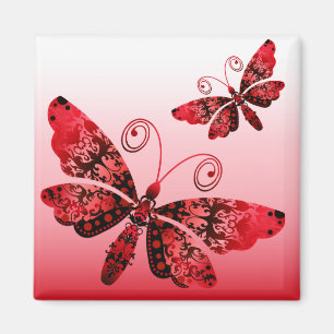 "Königlicher Schmetterling" (Rot) durch Cheryl Magnet