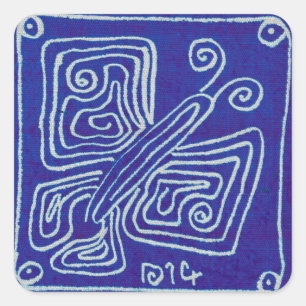 Königlicher Schmetterling und Gewebe des Lebens, Quadratischer Aufkleber