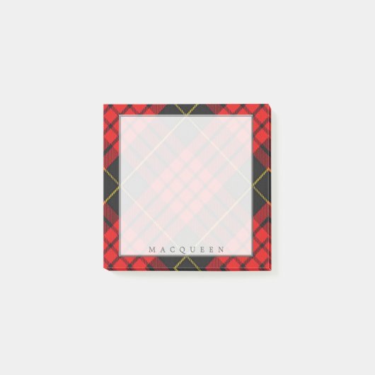 Königlicher schottischer Clan MacQueen Tartan Post-it Klebezettel (Vorderseite)