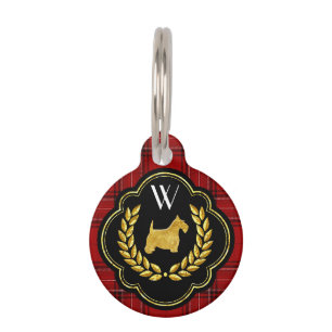 Königlicher Scottie-rotes kariertes Monogramm Tiermarke