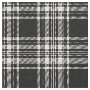 Königlicher Stewart Schwarzweiss-Tartan-Druck Stoff