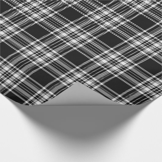 Königlicher Stewart Schwarzweiss-Tartan Geschenkpapier (Ecke)