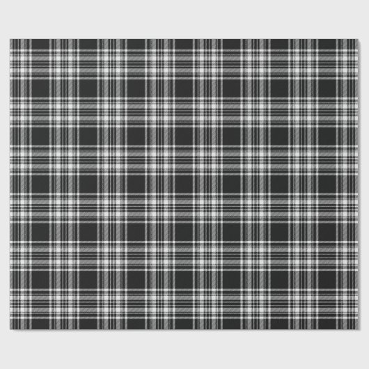 Königlicher Stewart Schwarzweiss-Tartan Geschenkpapier (Flach)