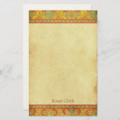 Königlicher Stoff - mittelalterliches Briefpapier (Vorne/Hinten)