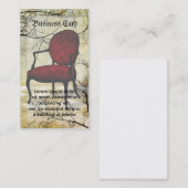 Königlicher Stuhl mit Niederlassungen Visitenkarte (Vorne/Hinten)