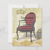 Königlicher Stuhl und Krone Einladung (Vorderseite)