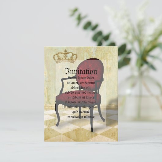 Königlicher Stuhl und Krone Einladung (Stehend Vorderseite)