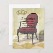 Königlicher Stuhl und Krone Einladung (Vorne/Hinten)