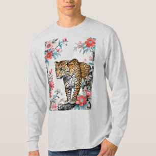 Königlicher Tiger Blumendesign T-Shirt