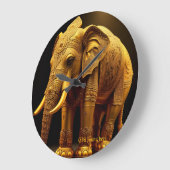 Königlicher vergoldeter Elefant Große Wanduhr (Winkel)
