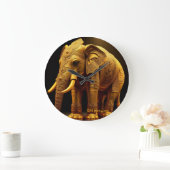 Königlicher vergoldeter Elefant Große Wanduhr (Zuhause)