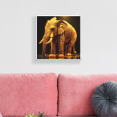 Königlicher vergoldeter Elefant Leinwanddruck (Insitu (Wohnzimmer))