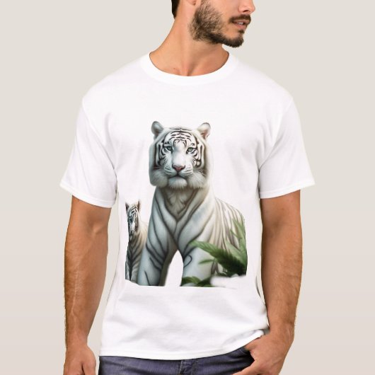 Königlicher weißer Tiger. T-Shirt (Vorderseite)