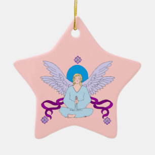 Königlicher Yoga-Engel Keramik Ornament