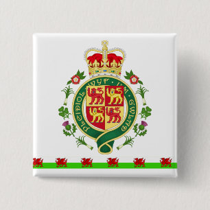 Königliches Abzeichen von Wales Button