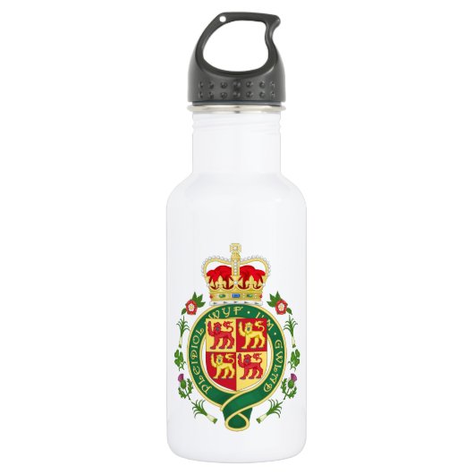 Königliches Abzeichen Wales Edelstahlflasche (Vorderseite)
